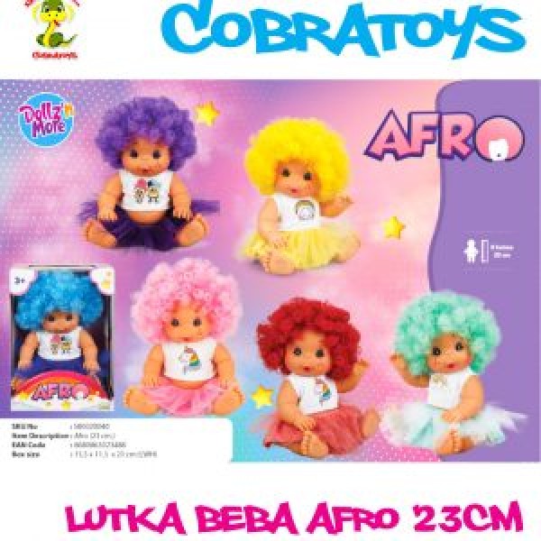 Lutka Beba Afro 23cm 4 različite