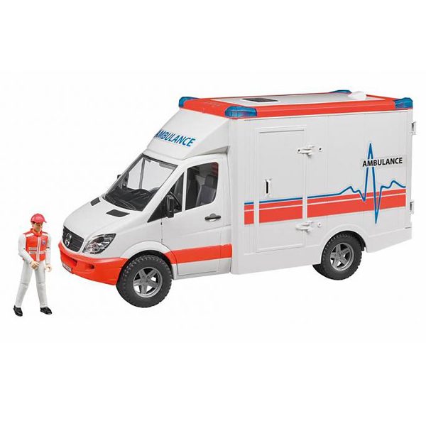 Kamion Bruder MB ambulanta sa figurom i dodacima-025366